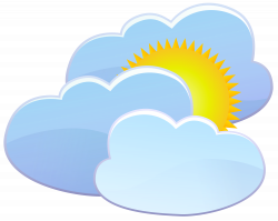 Three Clouds and Sun Weather Icon PNG Clip Art - Best WEB Clipart