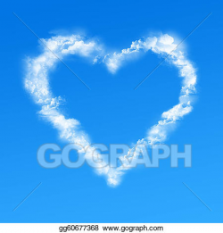 Drawing - Heart clouds. Clipart Drawing gg60677368 - GoGraph