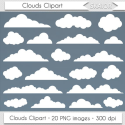 Clouds Clipart Digital Clouds Clip Art Baby Shower Vector ...