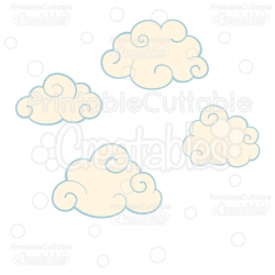 Swirly Clouds SVG Cut Files & Clipart