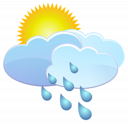 Clouds Sun and Rain Drops Weather Icon PNG Clip Art - Best WEB Clipart