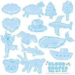 Pictures in the Sky - Cloud Shapes Clip Art Set