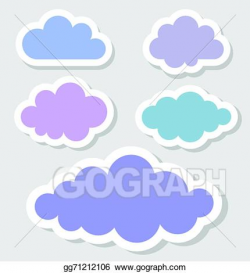 Vector Art - Set of paper clouds. Clipart Drawing gg71212106 ...