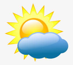 Summer Sun And Cloud Clip Art - Weather Symbols Partly ...