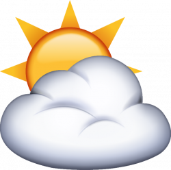 Download Sun Behind Cloud Emoji Image in PNG | Emoji Island
