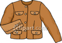 Brown Scoop Neck Jacket - Royalty Free Clipart Picture