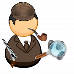 Clipart - Detective with pipe and magnifying glass