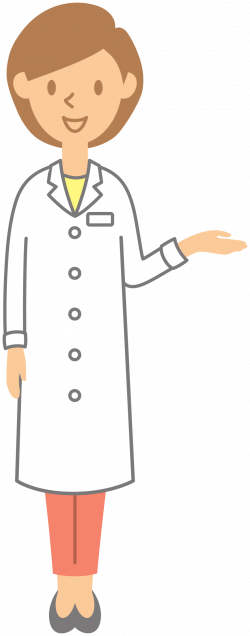 Clipart - medical doctor - woman, pointing right