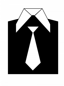 Clipart - Black coat suit icon b/w