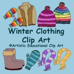 Winter Clothing Clip Art - Realistic - Mittens, scarf, hat ...