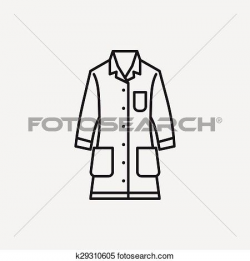 Lab coat line icon Clipart | aml | Line icon, Clip art, Coat