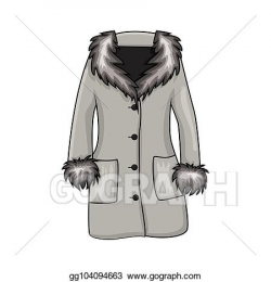 Vector Clipart - Cartoon fur winter coat isolated on white ...