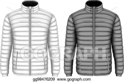 Vector Art - Men's insulated down jacket. Clipart Drawing ...