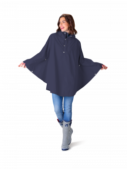 Snaps at the elbows. Women's festival rain poncho Nena navy ...