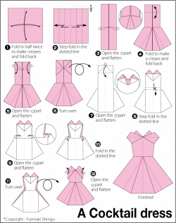 Origami Evening Dress. Origami instructions, how to make a paper ...