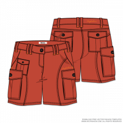Womens-Cargo-Shorts-Vector-Template | Technical Drawing | Pinterest ...