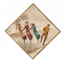 Antique Images: Free Winter Clip Art: Antique Image of 4 Skaters on ...