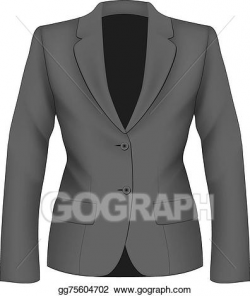 EPS Illustration - Ladies black suit jacket. Vector Clipart ...