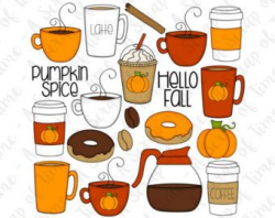 pumpkin spice clipart – Etsy | Autumn Coffee in 2019 | How ...