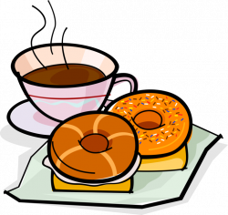Coffee and Donut or Doughnut - Vector Image