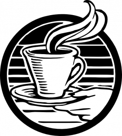 clipartist.net » Clip Art » cup of coffee black white line art SVG