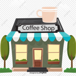 Illustration Coffee Shop, Shop Clipart, Retro Illustration ...
