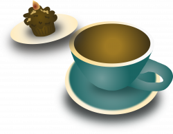 Clipart - Coffee and cupcake