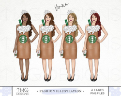 Coffee Halloween Costume Fashion Illustration Clip Art Clipart PNG Outfit  Style Hand Drawn Girl Doll Planner Sticker Scrapbooking Graphics