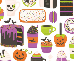 Halloween Desserts and Drinks Clipart, Coffee Clipart, Donut Clipart,  Commercial Use