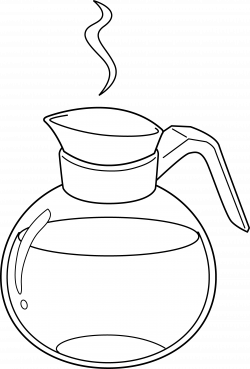 Coffee Pot Line Art - Free Clip Art