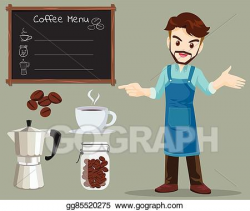 Vector Art - Coffee man. Clipart Drawing gg85520275 - GoGraph