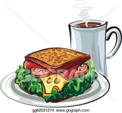 Vector Art - Sandwich and coffee. EPS clipart gg62031274 ...