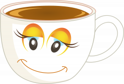 Clipart - Anthropomorphic Happy Female Cup Of Coffee Or Tea Redrawn