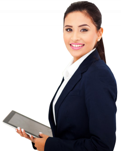 Business Woman Holding A Touch Pad | 1designshop