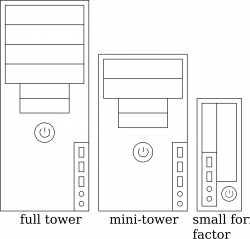 Clipart - Three types of computer cases - blueprint