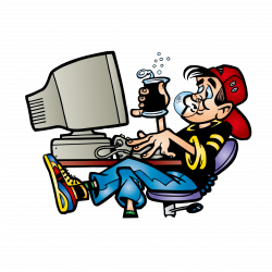 System Administrator Clip art - Drinking man playing computer 2362 ...