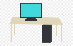 Desk Clipart Small Desk - Clip Art Computer Desk - Png ...