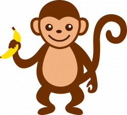 Drawing a monkey with a banana free image
