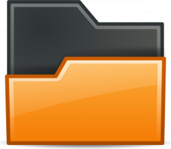 Clipart - folder orange open