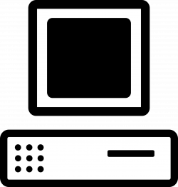 Clipart - B&W cartoon computer (base + monitor)