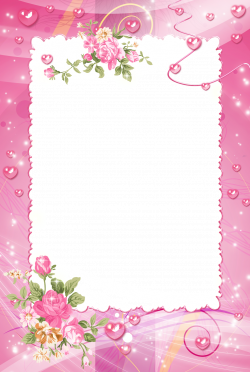 Pink PNG Photo Frame with Roses | Gallery Yopriceville - High ...