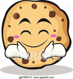 EPS Vector - Happy face sweet cookies character cartoon ...