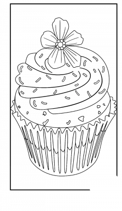 Cupcake With Flower On It Coloring Page | Adult Coloring Pages ...