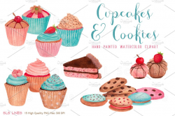 Cupcakes & Cookies Clipart ~ Illustrations ~ Creative Market