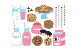 Cookies and Milk-Digital Clipart (LES.CL42B)