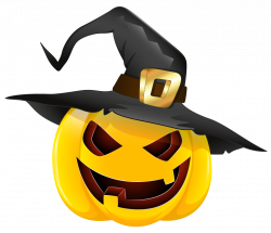 Halloween Evil Pumpkin with Witch Hat Clipart | Gallery ...