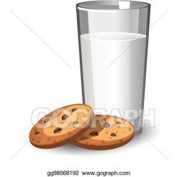 Vector Illustration - Glass of milk and cookies. EPS Clipart ...