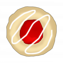 Clipart - Raspberry or Strawberry Thumbprint Cookie