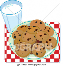 Stock Illustrations - Milk and cookies. Stock Clipart ...