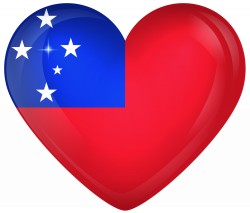 Samoa Large Heart Flag | Gallery Yopriceville - High-Quality Images ...